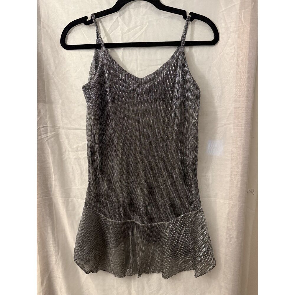 CAGY Kids Silver Metallic Pleated Dress — Tagged Size 11